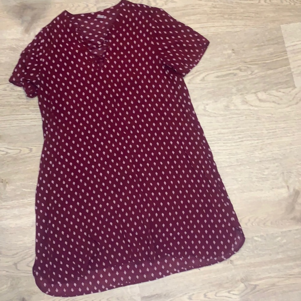 Maroon Printed Dress
